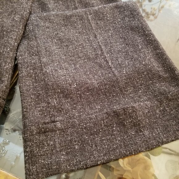 CAbi Charcoal Grey Tweed Flecked Wide Legged Cuffed Trousers Style  # 230 * Size - Picture 13 of 14